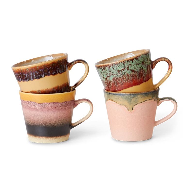 70&#39;s ceramics: Cappuccino mugs (set of 4)  Vista