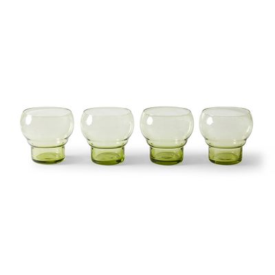 70s glassware: Bulb glasses mint (set of 4)