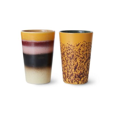 70s ceramics: tea mugs beach (set of 2)