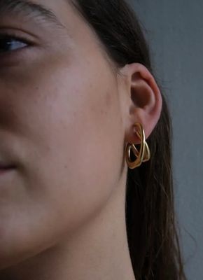 Cutted earrings gold plated