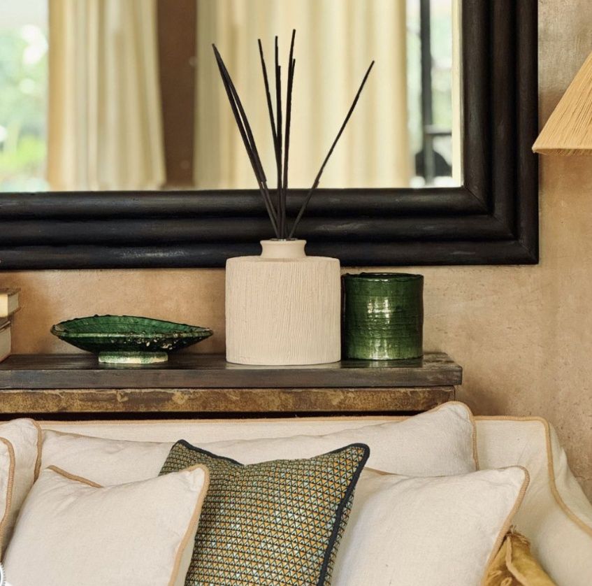 Diffuser Ceramique Striee White - Fleur d&#39;Oranger