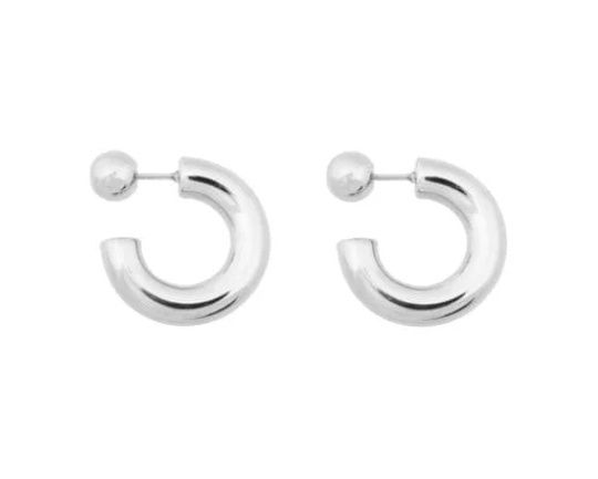 Hoop dot earrings, Color: Silver