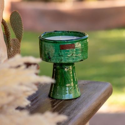 Bougie Coupe Tamegroute Vert - Menthe et thé