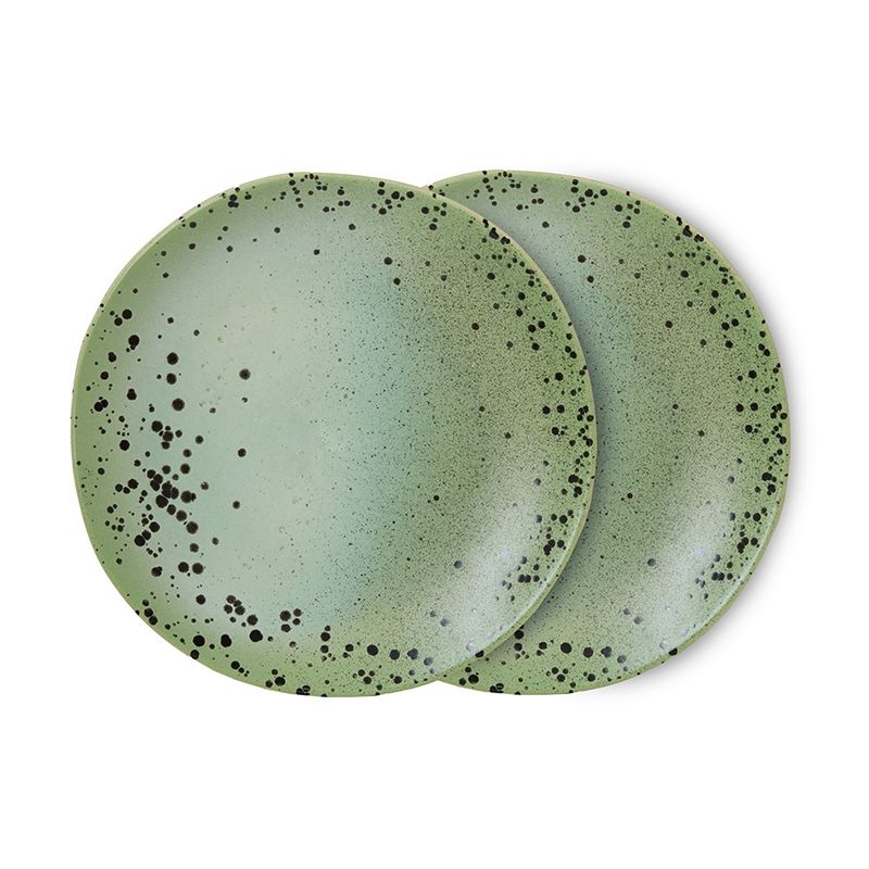 70's ceramics: side plates, fleck (set of 2)