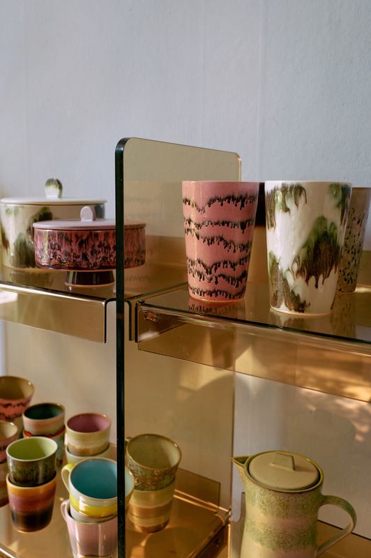 70's ceramics:tea mug, bubble