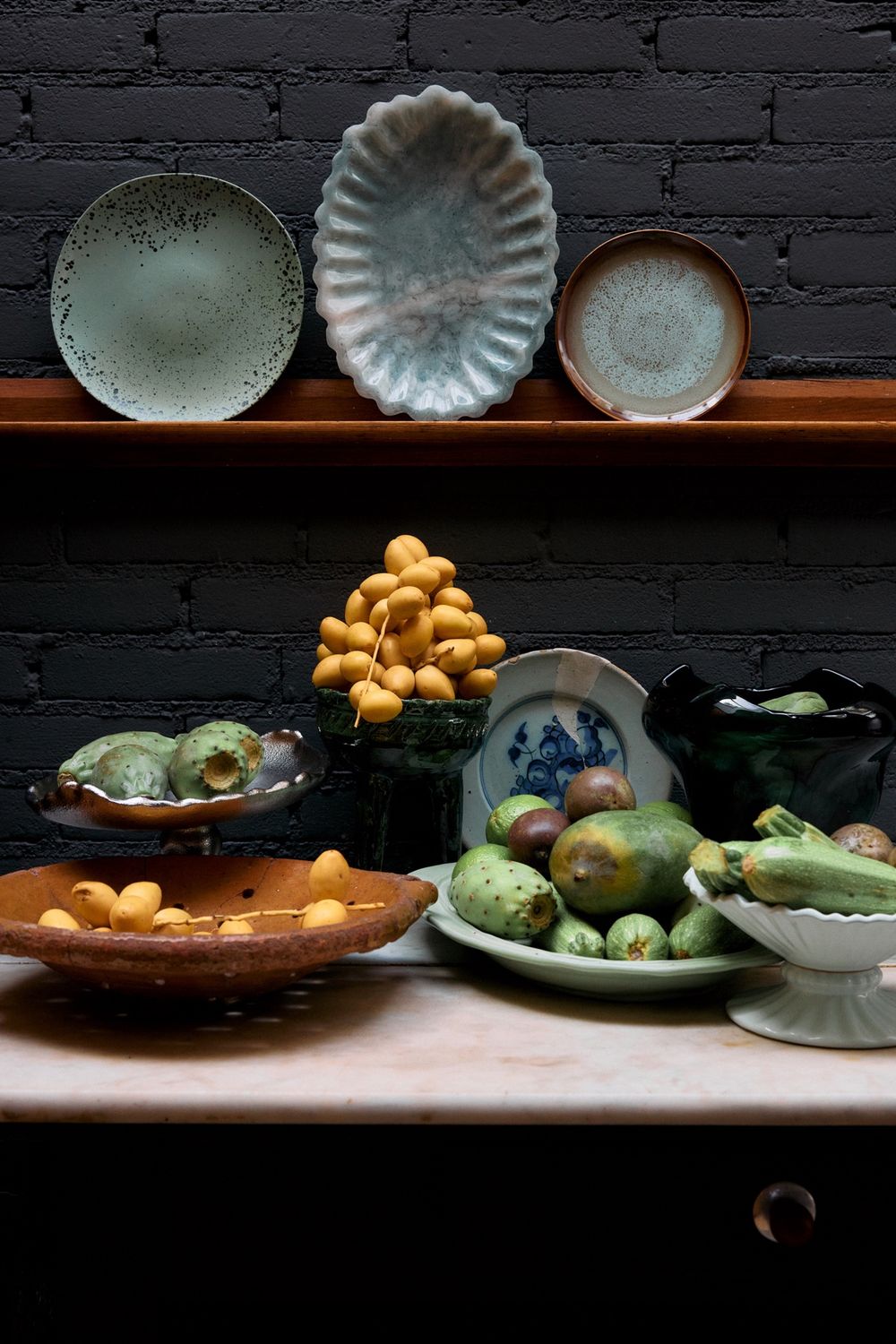 70's ceramics: dessert plate, contrast (set of 2)