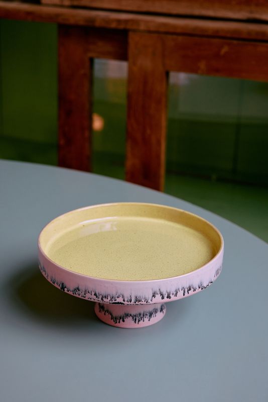 70's ceramics: bowl on base, bubble