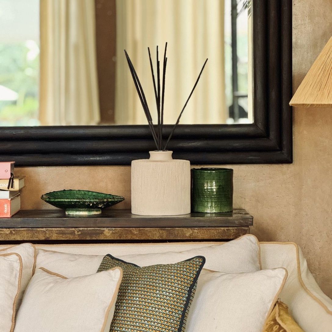 Diffuser Ceramique Striee White - Fleur d'Oranger