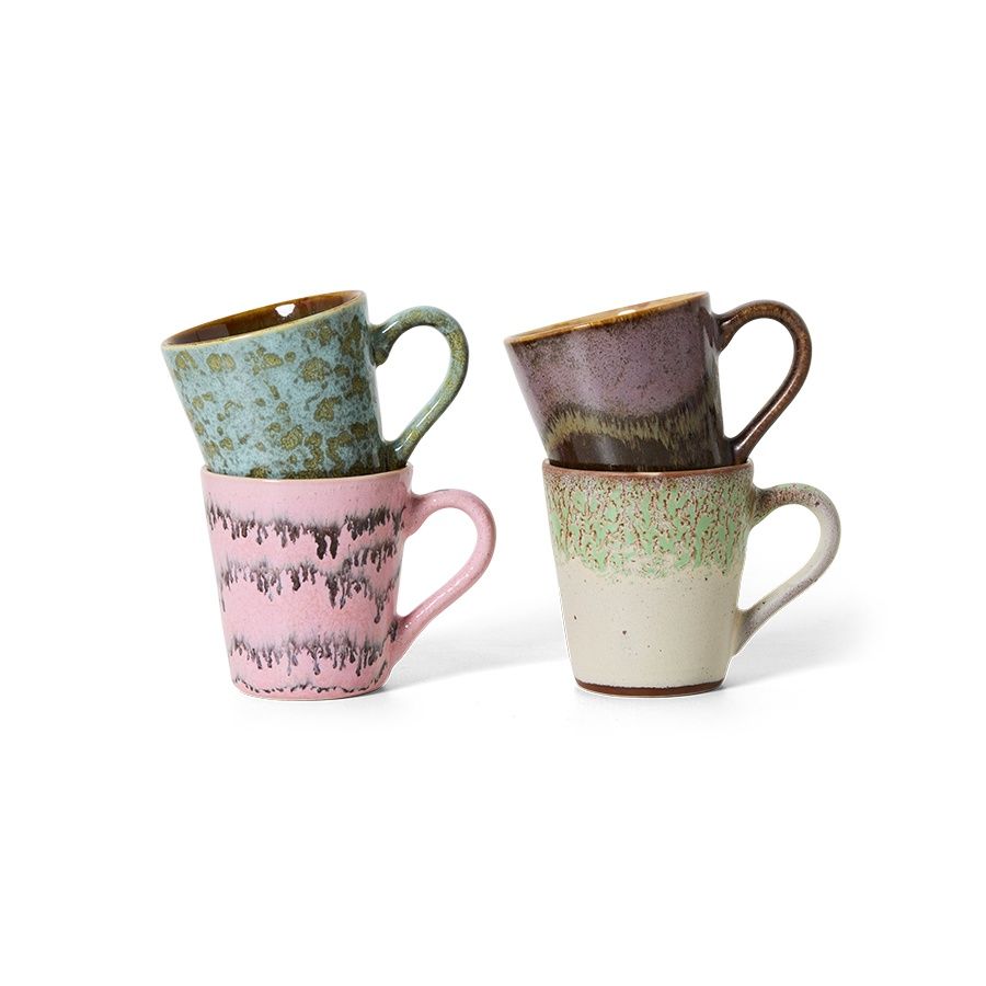 70's ceramics: espresso mugs (set of 4)