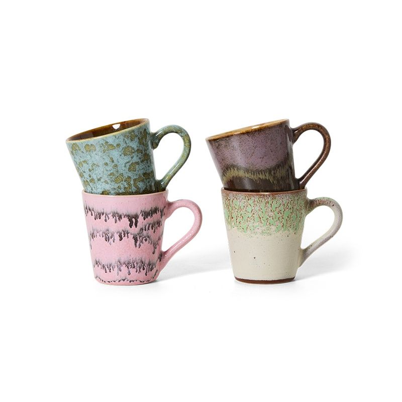 70's ceramics: espresso mugs (set of 4)