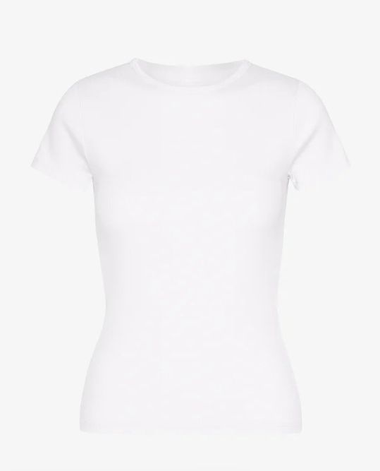 Organic Rib SS T-Shirt korte mouwen, Color: Optical White, Size: XS