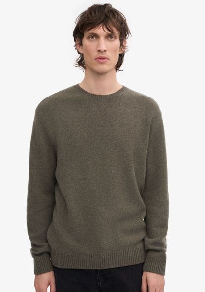 Classic Merino Wool Crew, Color: Dusty Olive, Maat: S