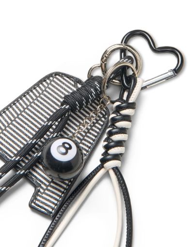 Stripe Tee Keychain Black/White