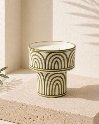 Bougie Coupe Atlas Kaki - Menthe et thé