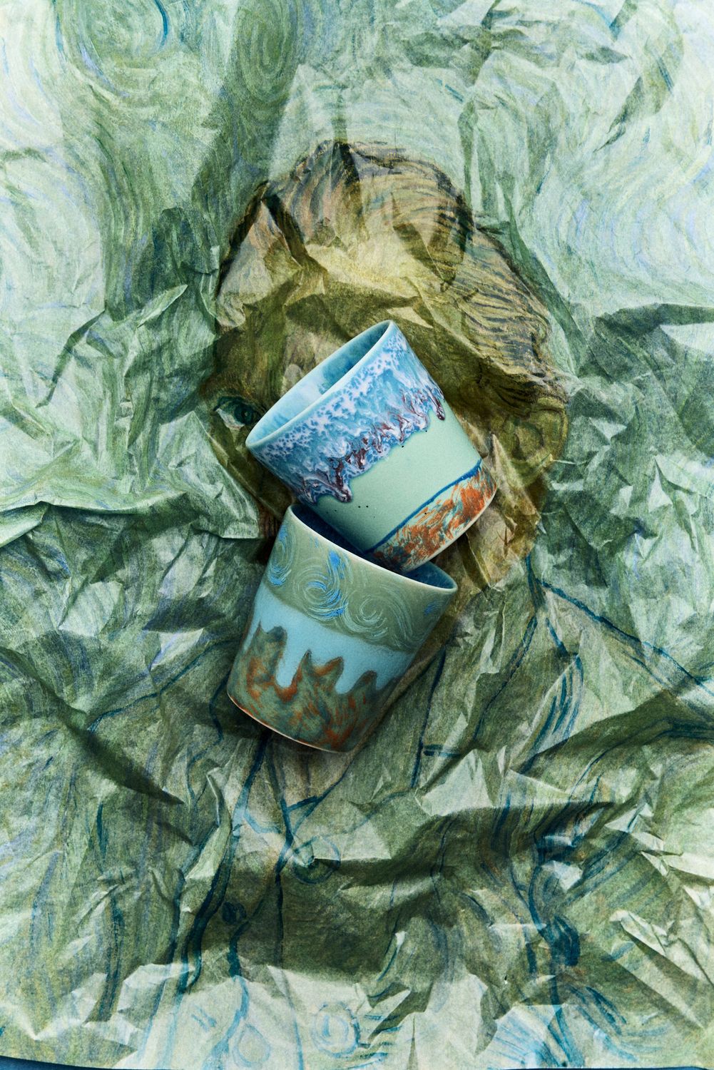 70's ceramics - Van Gogh coffee mugs, Color: Self portrait