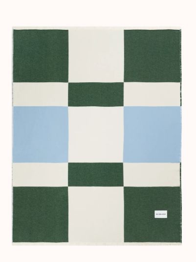 Check Bold Blanket 140 x 190 cm, Color: Forest Blue