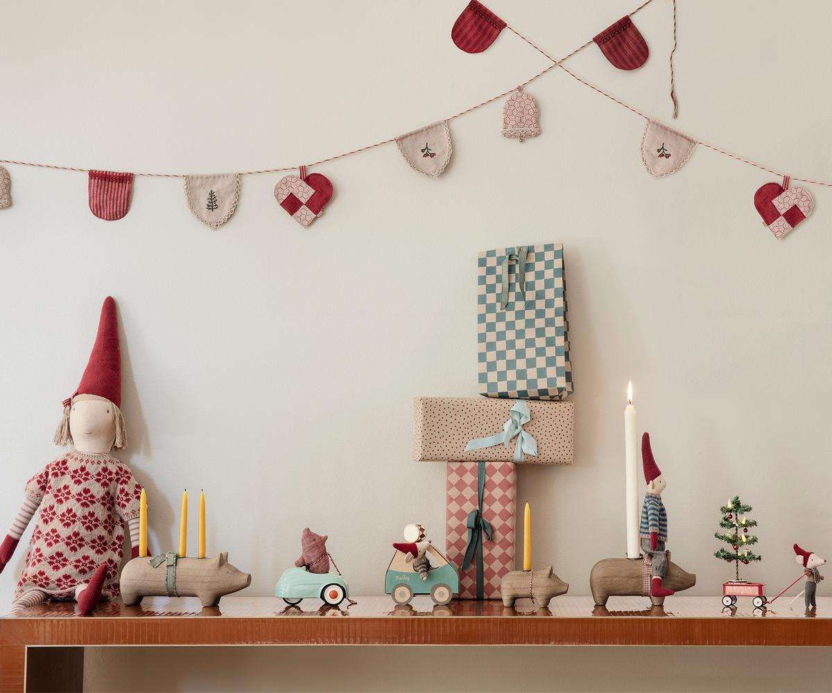 Kerstmuis kleine broer in autodoosje