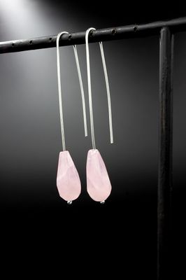 Boucles d&#39;oreilles Quartz roses Argent