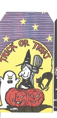 Halloween Trick Or Treat Bag Candy Sack Ghost Witch Pumpkin Black Cat