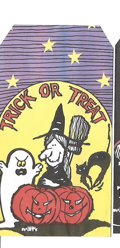 Halloween Trick Or Treat Bag Candy Sack Ghost Witch Pumpkin Black Cat