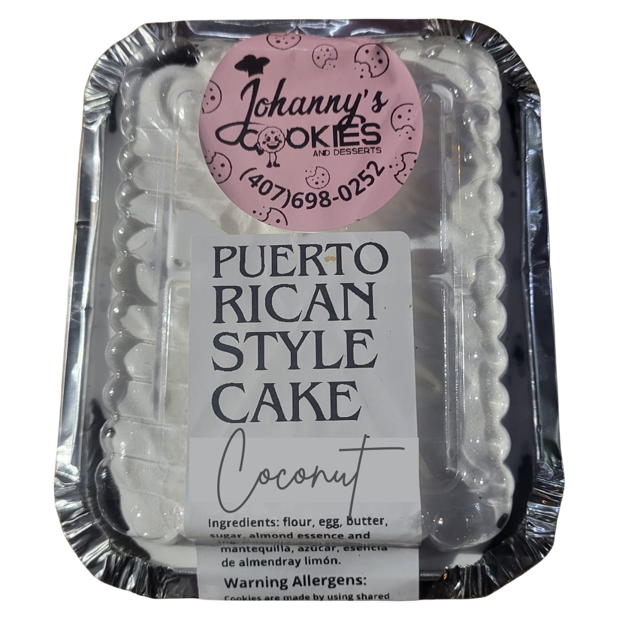 Puerto Rican Style Cake - Coconut