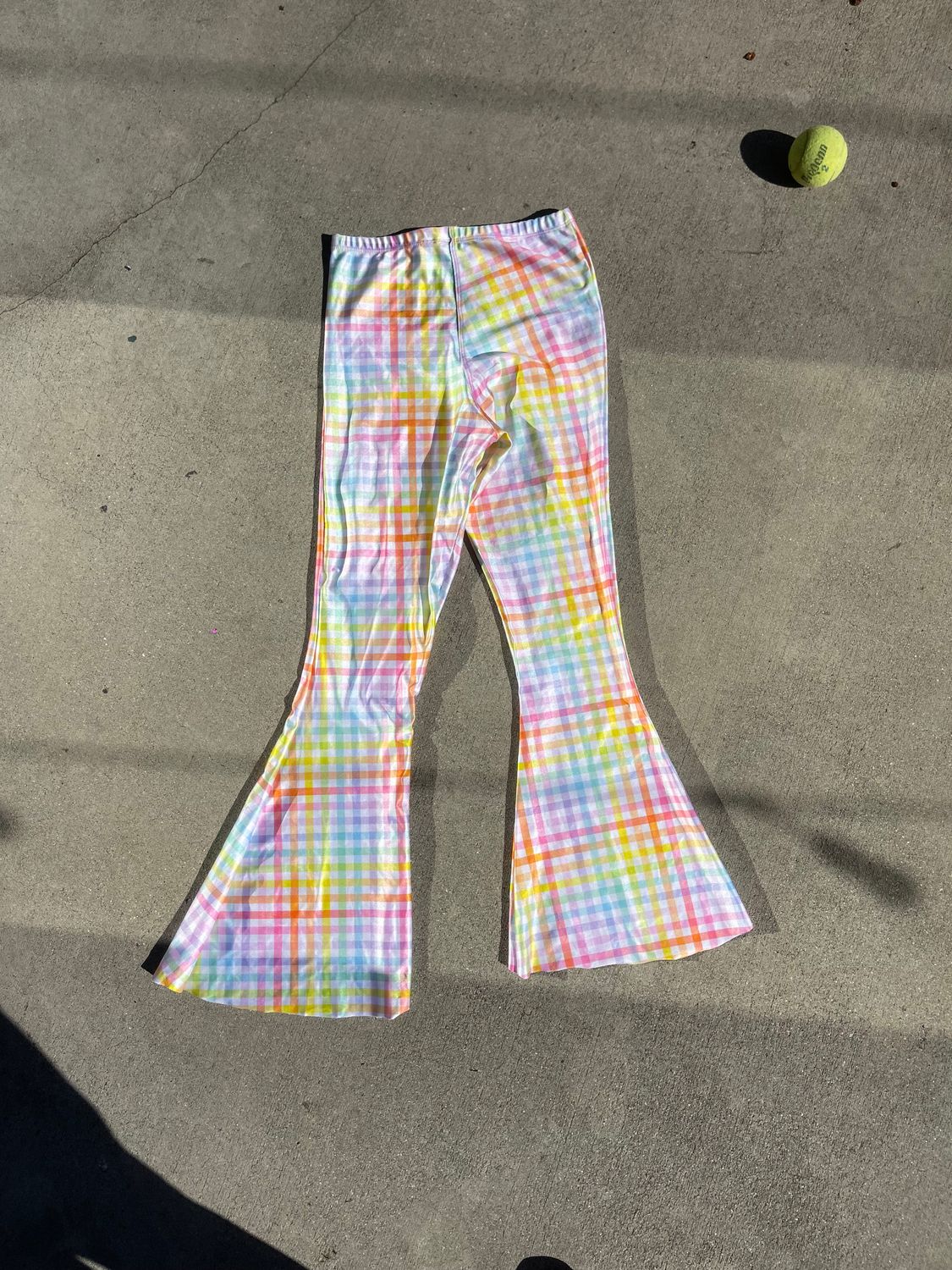 rainbow stretch flare pants