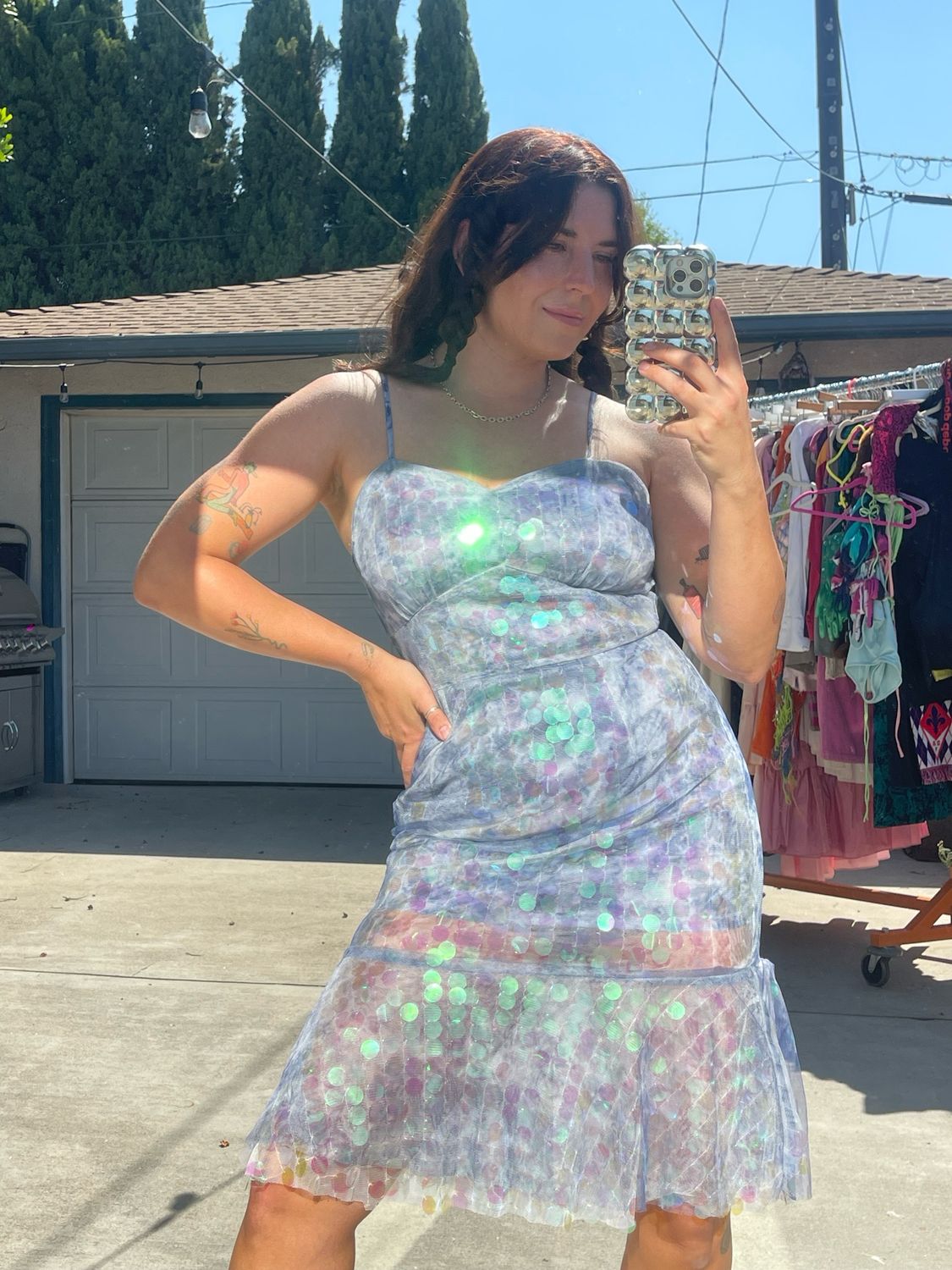 mermaid mesh sequin dress