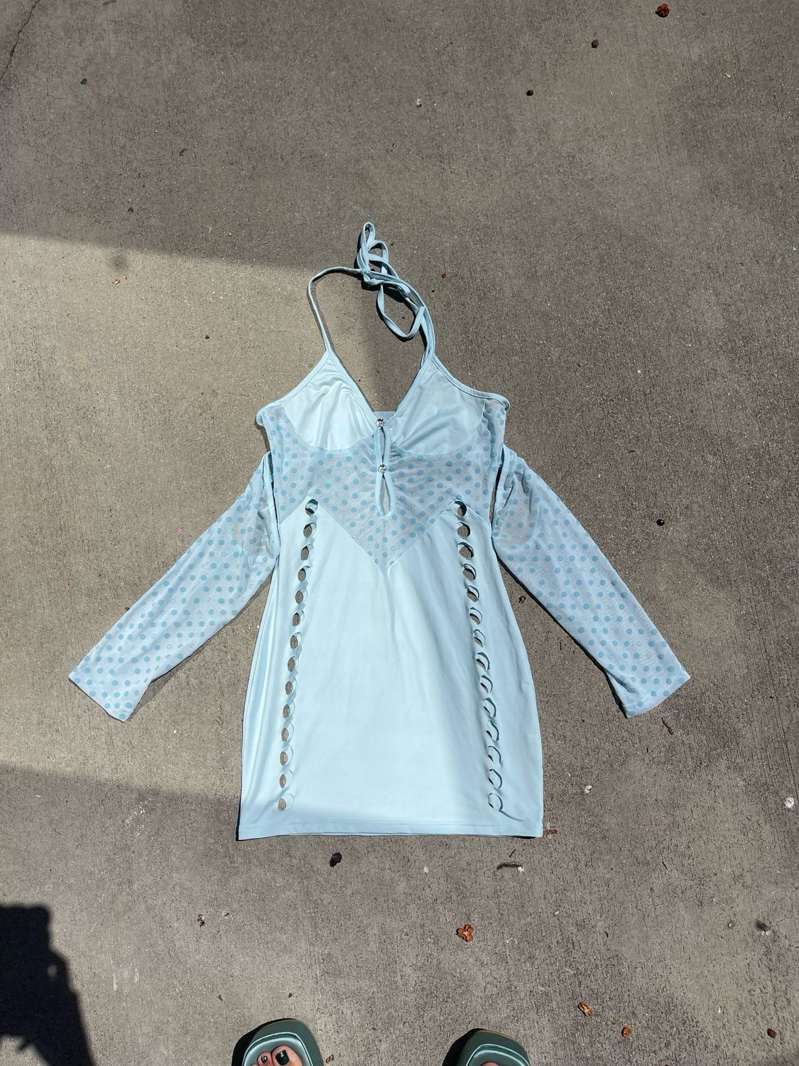 polka dot mesh dress