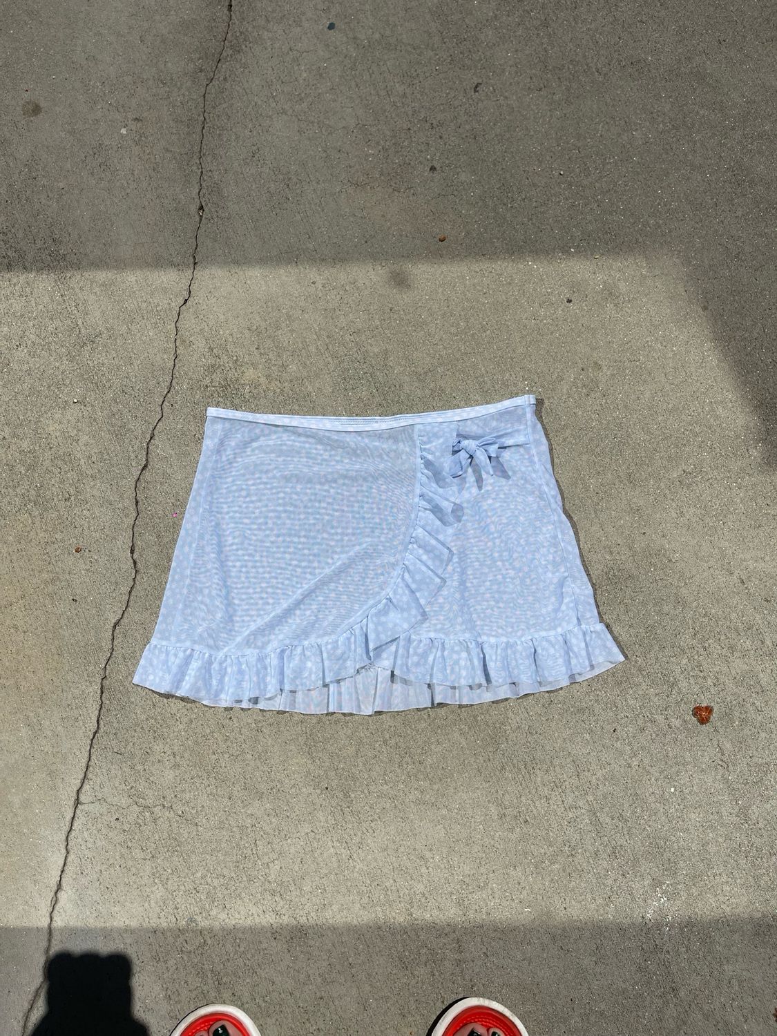 sheer ruffle micro mini skirt