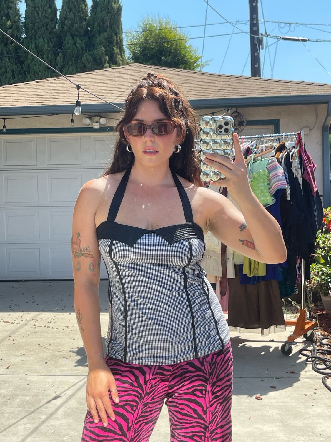 gingham halter top