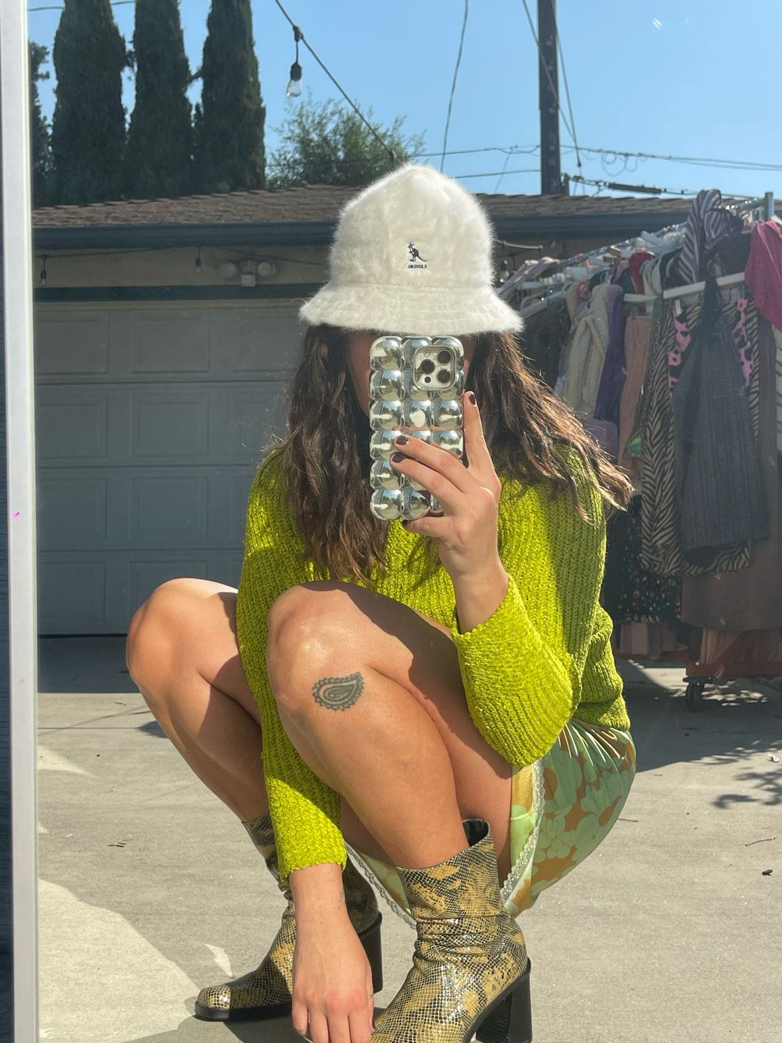 fuzzy kangol bucket hat