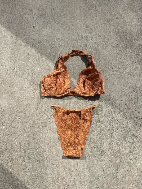 brown lace 2 piece