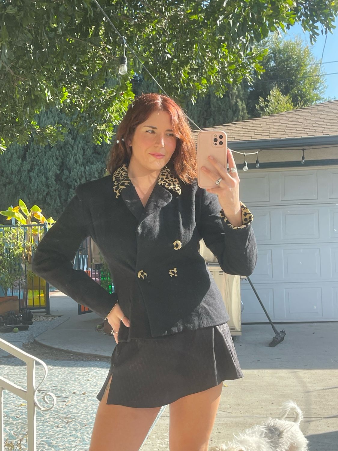 wool cheetah print coat