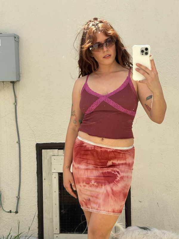 tie dye slip skirt