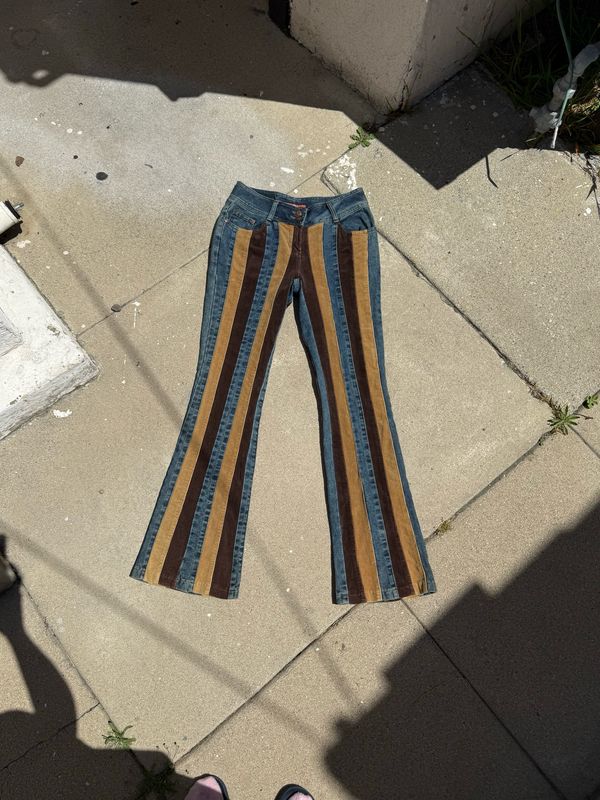vintage jeans with corduroy stripes