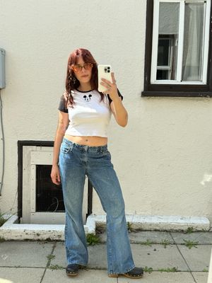 baggy low rise jeans