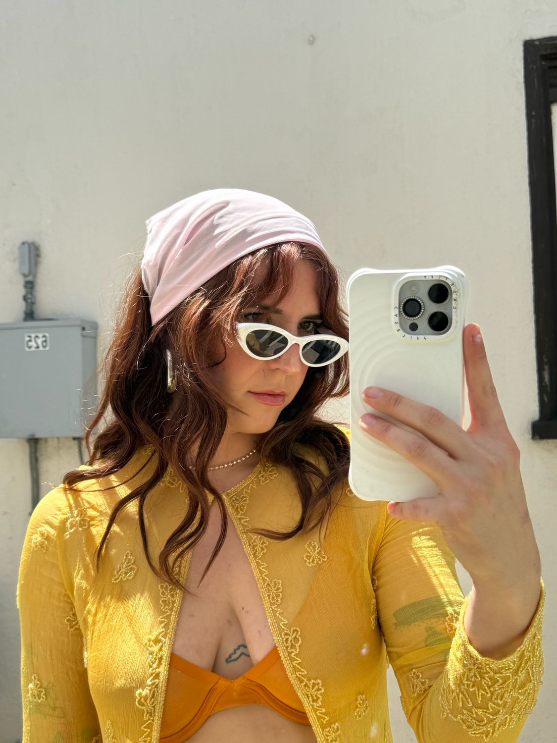 pink sheer hankie