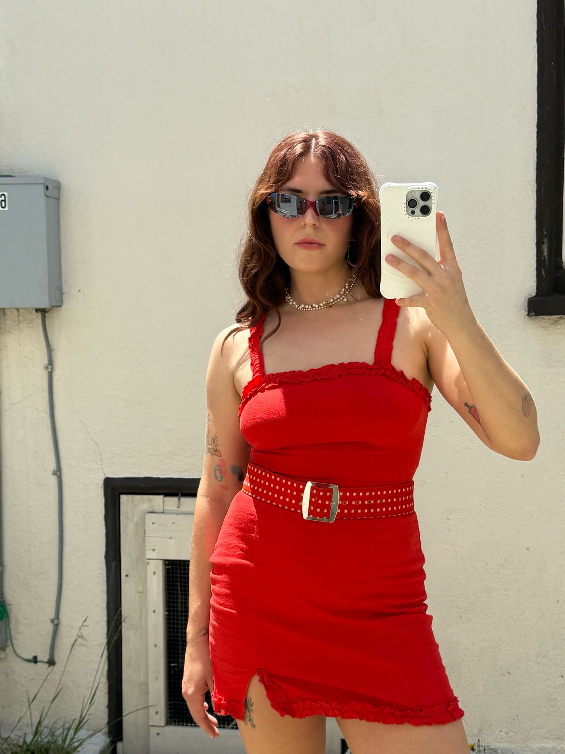 red summer dress