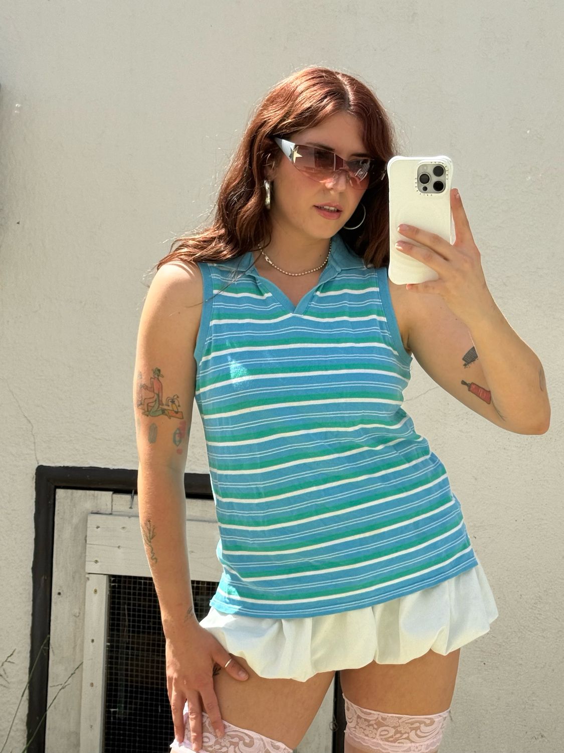 y2k striped tank