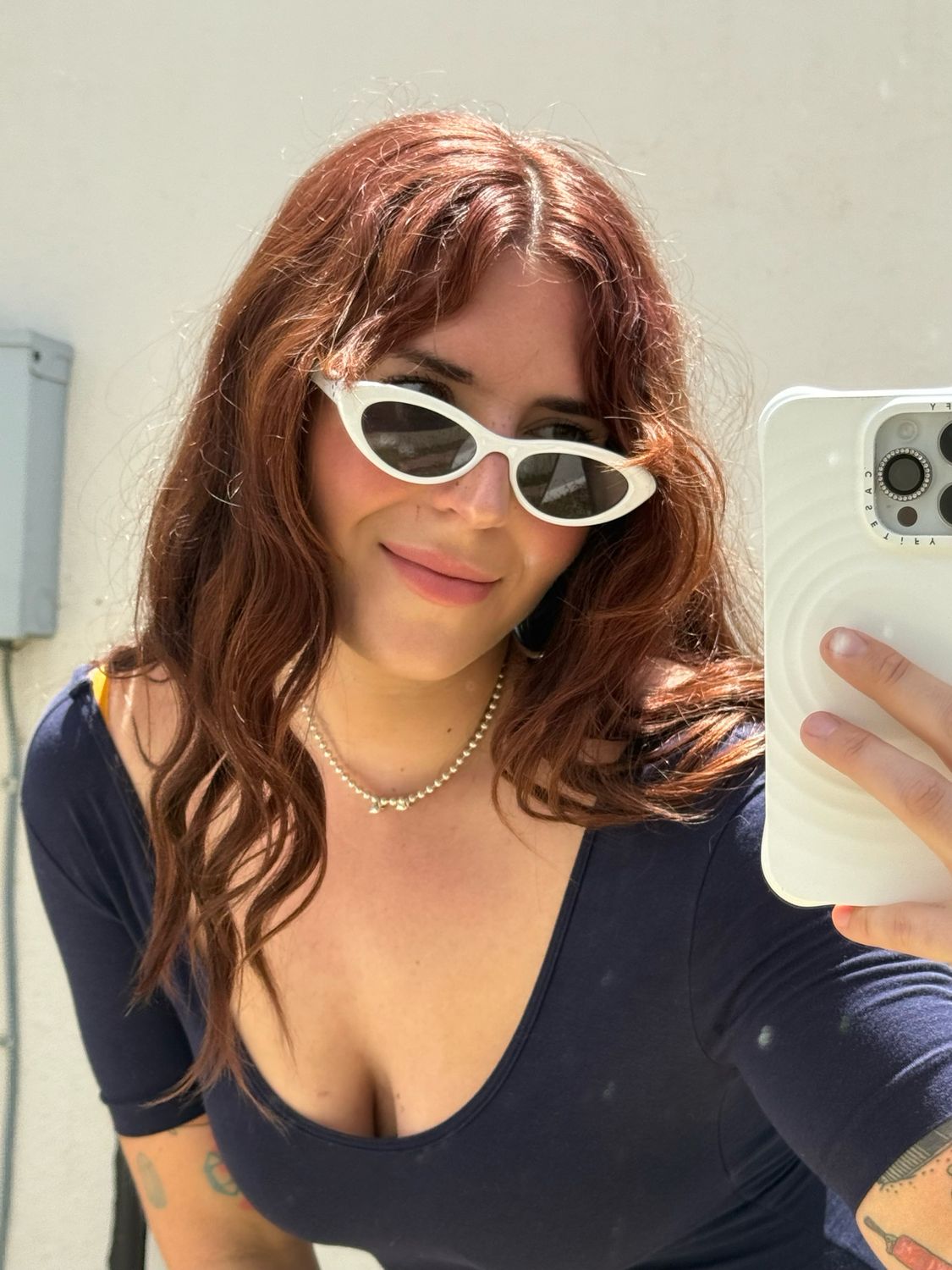 white cat eye sunnies