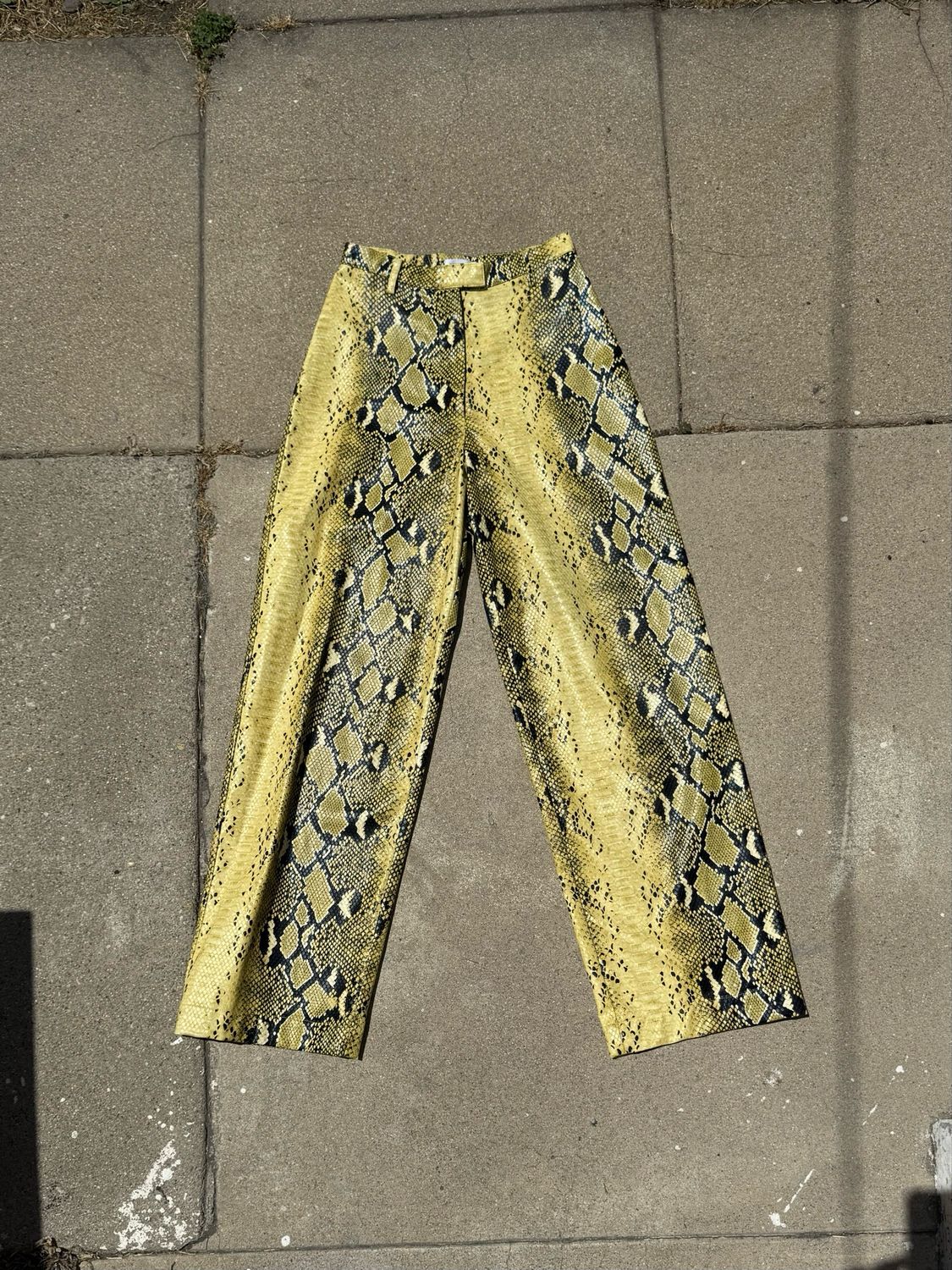 vegan snake print pants