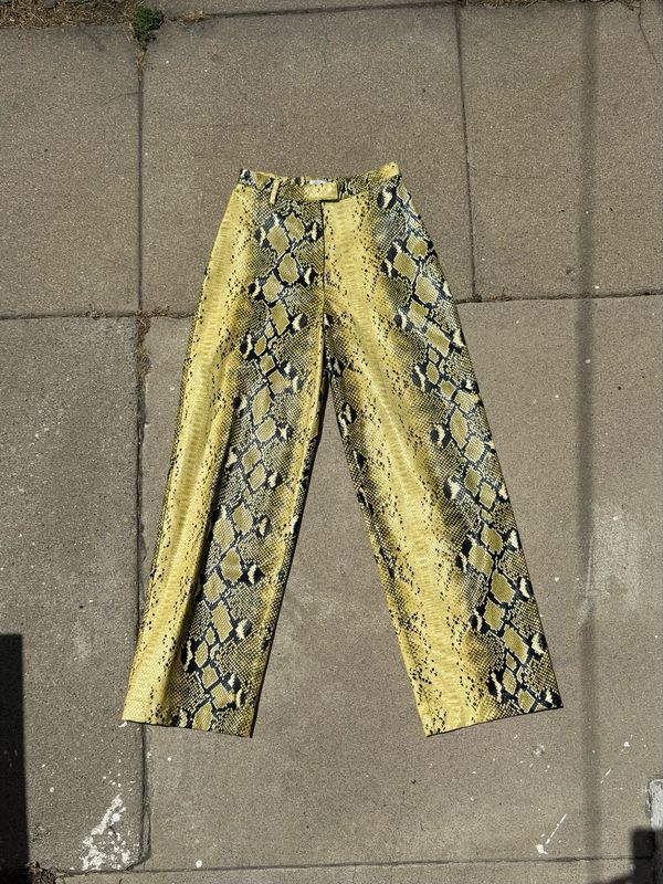vegan snake print pants