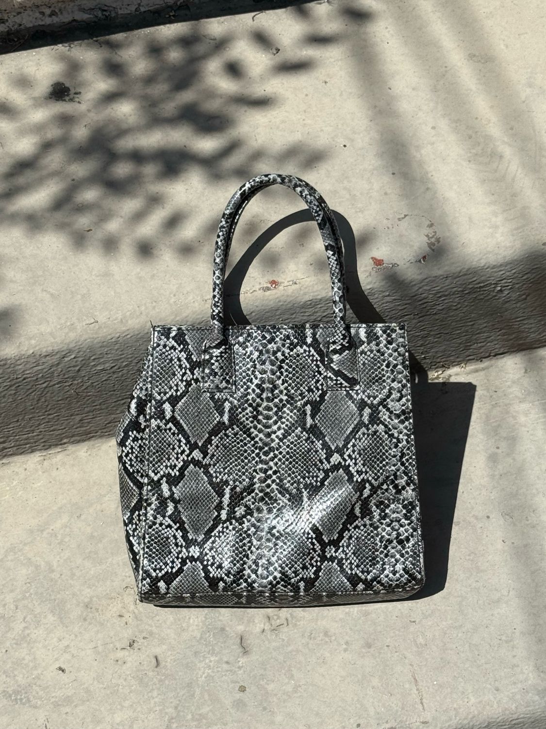 snake print handbag