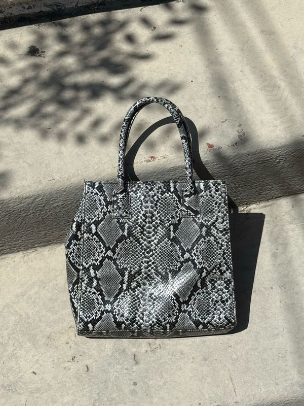 snake print handbag