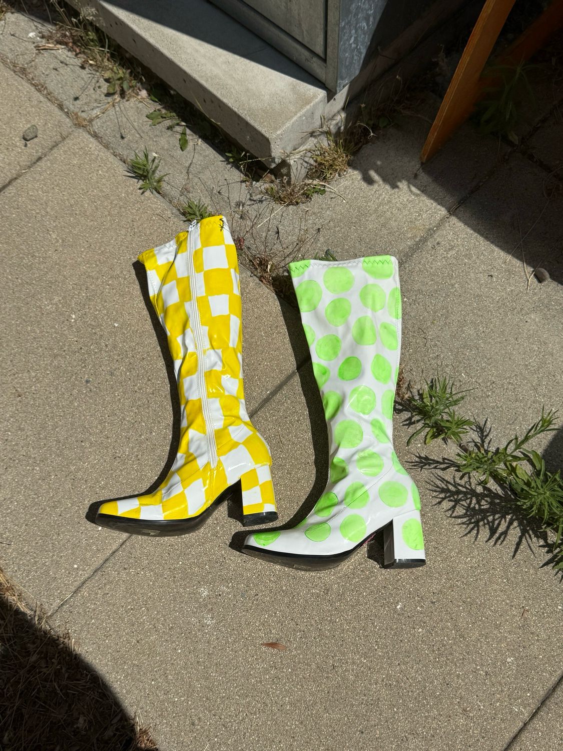 hand painted gogo boots