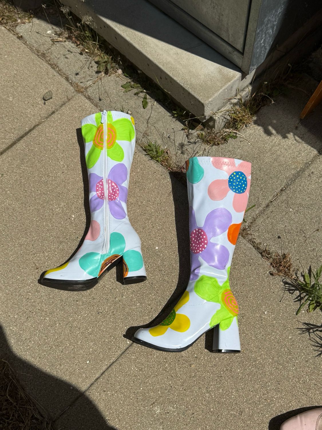 hand painted gogo boots