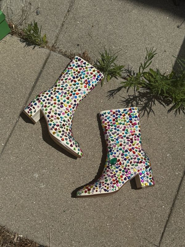 hand embellished gogo boots