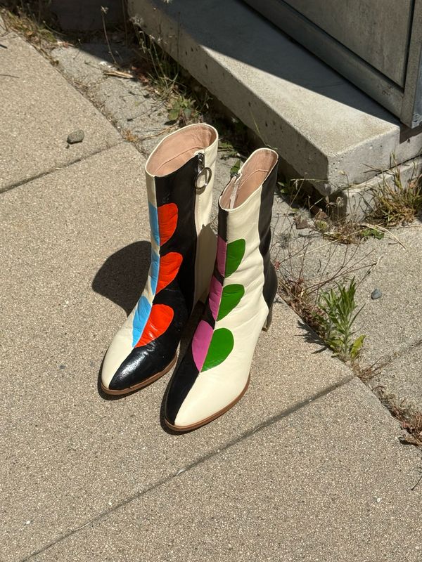 hand painted nightcrawler booties