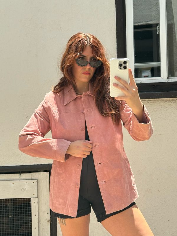 2000s pink suede jacket