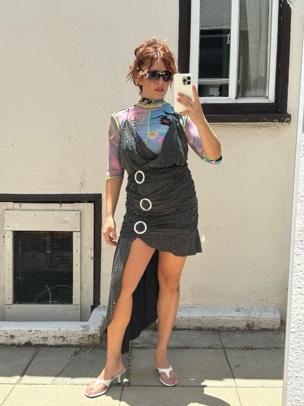 for love &amp; lemons margaux glitter buckle dress
